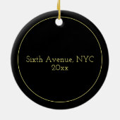 Zesde Avenue New York City Neon Light Night NYC Keramisch Ornament (Achterkant)