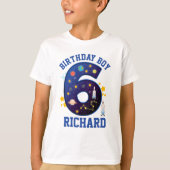 Zesde Birthday Boy Space 6 | Planten Galaxy T-shirt (Voorkant)
