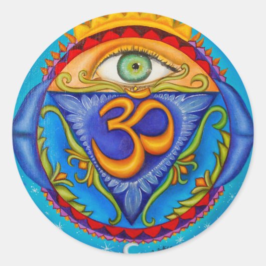 Zesde chakra, Derde oog Ronde Sticker (Voorkant)