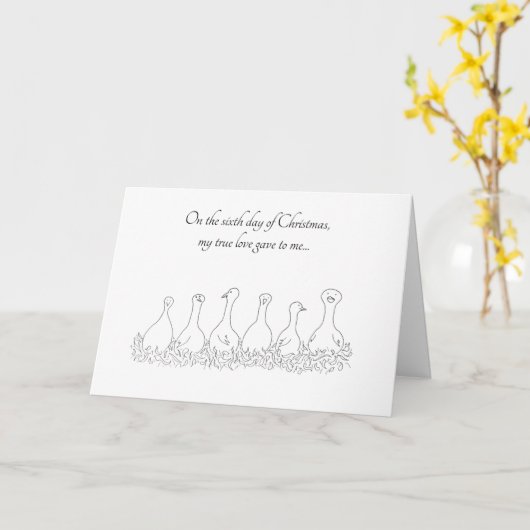 Zesde Dag van Kerstkaart Kaart (Gele Bloem)