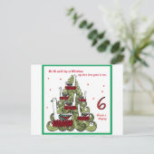 Zesde dag van Kerstmis Feestdagenkaart (Staand voorkant)