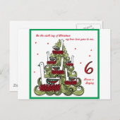 Zesde dag van Kerstmis Feestdagenkaart (Voorkant / Achterkant)