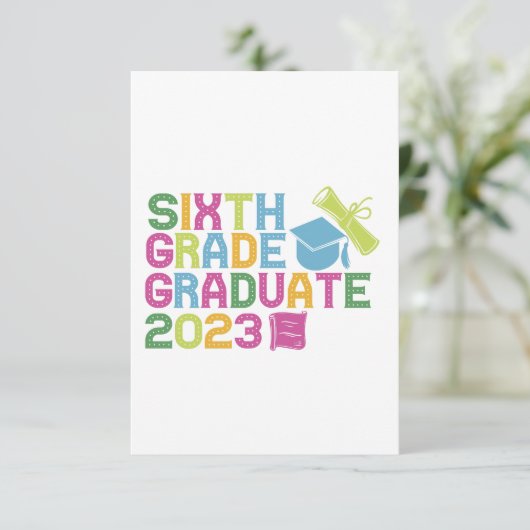 Zesde graad Afstuderen 2023 Afstuderen Vacation Gi Bedankkaart (Staand voorkant)