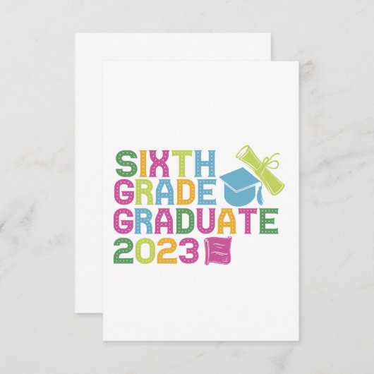 Zesde graad Afstuderen 2023 Afstuderen Vacation Gi Bedankkaart (Voorkant / Achterkant)