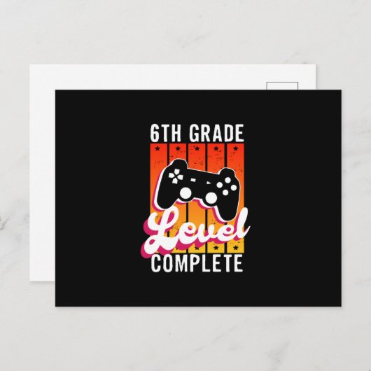 Zesde graad Afstuderen Gamer Afstuderen Briefkaart (Voorkant / Achterkant)