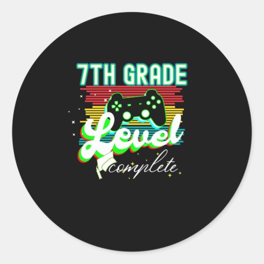 Zesde graad Afstuderen Gamer Afstuderen Ronde Sticker (Voorkant)