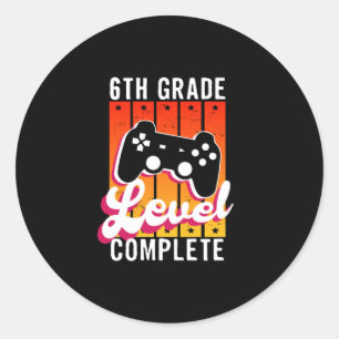 Zesde graad Afstuderen Gamer Afstuderen Ronde Sticker