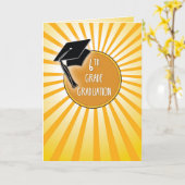 Zesde graad Afstuderen Pet op zon Kaart (Gele Bloem)