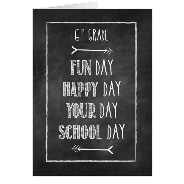 Zesde graad Chalkboard Kijk terug naar school (Voorkant)