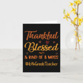 Zesde graad leraar Thankful Blessed Thanksgiving f Kaart (Gele Bloem)