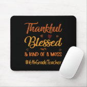 Zesde graad leraar Thankful Blessed Thanksgiving f Muismat (Met muis)