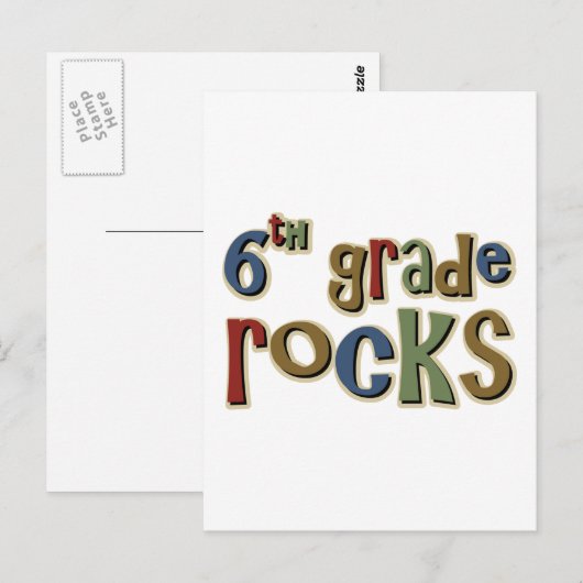 Zesde graad Rocks zesde Briefkaart (Voorkant / Achterkant)
