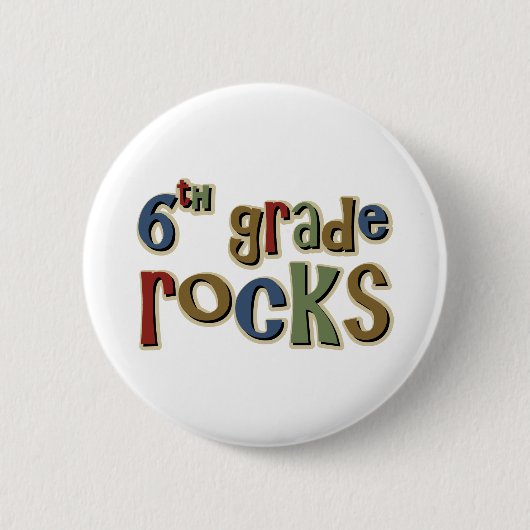 Zesde graad Rocks zesde Ronde Button 5,7 Cm (Voorkant)