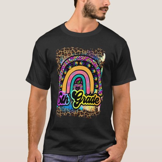 Zesde graad Schoolvibes Team Retro Tie Dye 1e dag T-shirt (Voorkant)