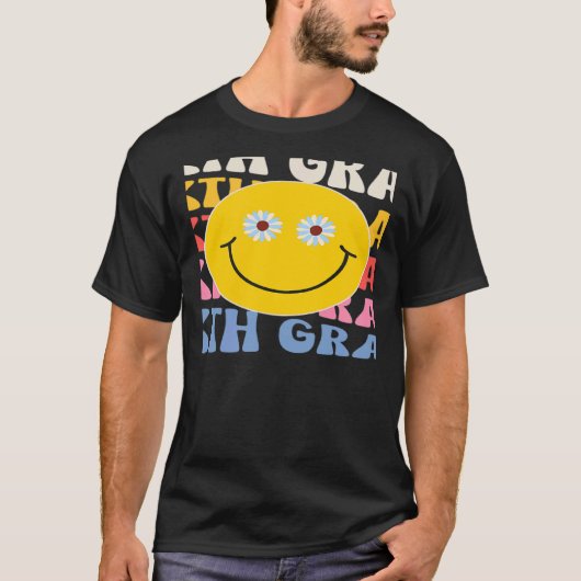 Zesde graad Smile Groovy terug naar school 6e graa T-shirt (Voorkant)