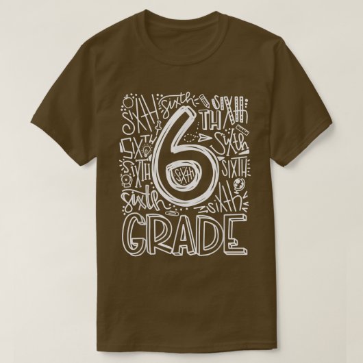 Zesde graad Typografie Team Zesde graad Teacher Te T-shirt (Design voorkant)