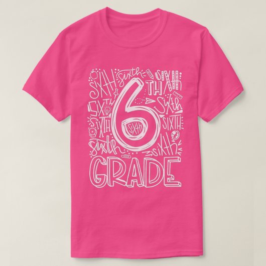 Zesde graad Typografie Team Zesde graad Teacher Te T-shirt (Design voorkant)