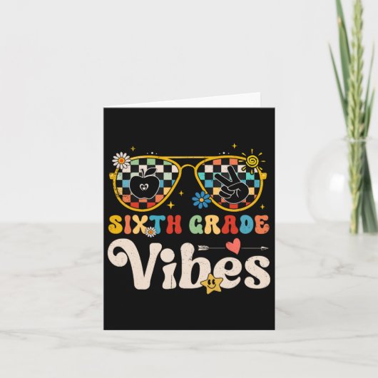 Zesde Graad Vibes - 6e Graad Team Retro 1e Dag O Kaart (Voorkant)