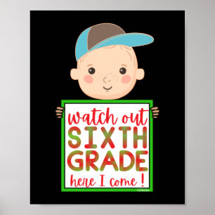 ZESDE GRADE HIER KAN IK grappig schattig MAKEN Poster