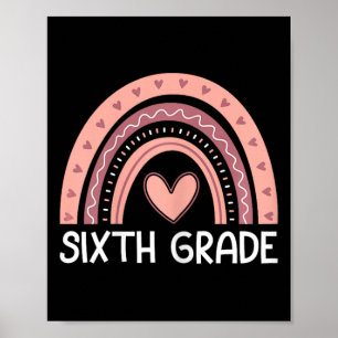 Zesde Gradenregenboogteam Hallo 6e Grade Rocks Squ Poster