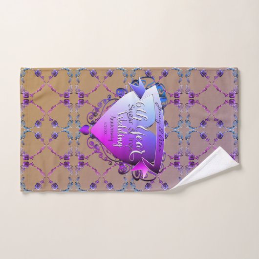 Zesde Jubileum Amethyst Rozen Bad Handdoek (Handdoek)