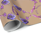 Zesde Jubileum Amethyst Rozen Cadeaupapier (Rol Hoek)