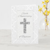 Zesde Jubileum Baptisme Blessenaars Kruisjes Kaart (Gele Bloem)