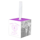 Zesde Jubileum foto paarse amethyst Decoratie (Voorkant hoekig)