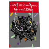 Zesde Jubileum, nagels en Snoep Medium Cadeauzakje (Voorkant)