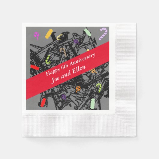 Zesde Jubileum, nagels en Snoep Servet (Voorkant)