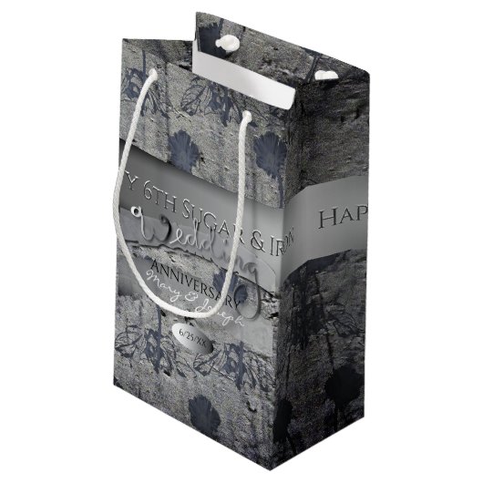 Zesde Jubileum Suiker en ijzercadeau Klein Cadeauzakje (Achterkant Gekanteld)