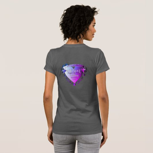 Zesde Jubileum voor bruiloft Amethyst Heart Emblem T-shirt (Achterkant volledig)