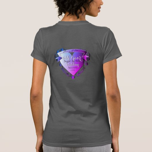 Zesde Jubileum voor bruiloft Amethyst Heart Emblem T-shirt (Achterkant)