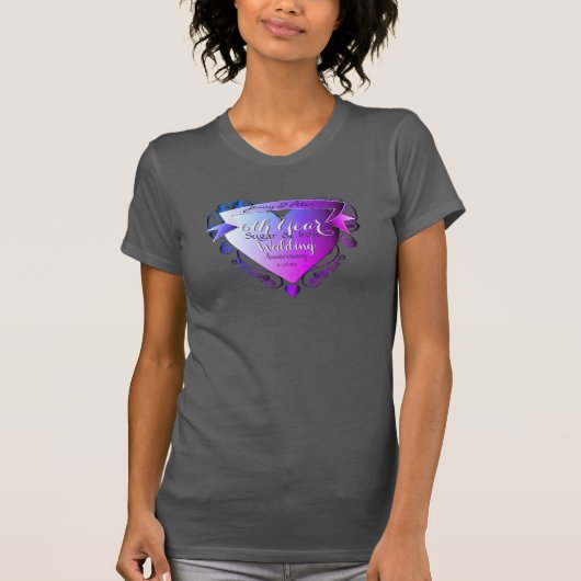 Zesde Jubileum voor bruiloft Amethyst Heart Emblem T-shirt (Voorkant)