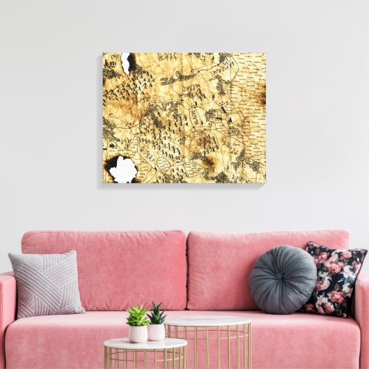 Zesde kaart van het vergeten rijk canvas afdruk (Insitu (Woonkamer))