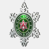 Zesde Keramische Leger Tin Sneeuwvlok Ornament (Rechts)