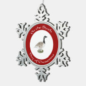Zesde kerstdag — Goose en Eieren Tin Sneeuwvlok Ornament (Rechts)