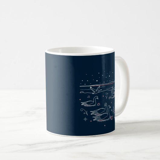 Zesde kerstdag Mok koffie (blauw) (Voorkant rechts)