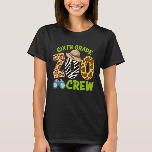 Zesde klas dierentuin bemanning terug naar school t-shirt (Voorkant)