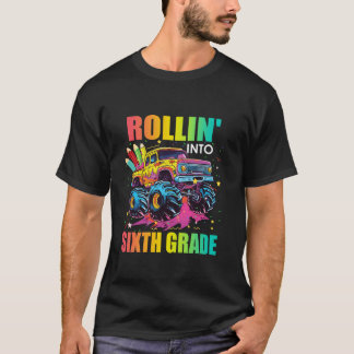 Zesde klas monstertruck eerste dag van schooljonge t-shirt