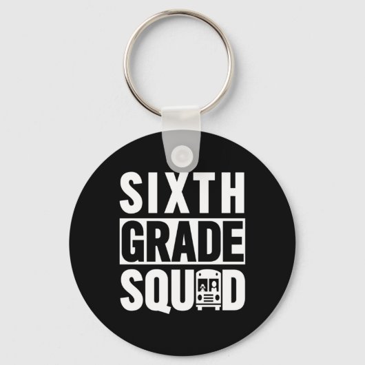 Zesde klas Squad (6de klas School - witte tekst) Sleutelhanger (Voorkant)