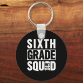 Zesde klas Squad (6de klas School - witte tekst) Sleutelhanger (Voorkant)