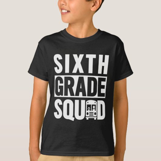 Zesde klas Squad (6de klas School - witte tekst) T-shirt (Voorkant)