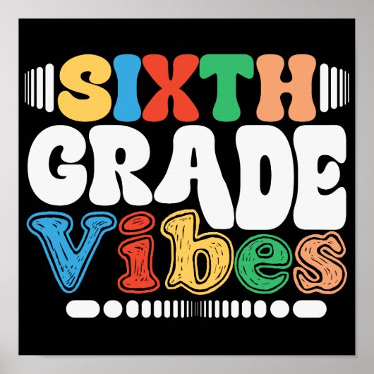 zesde klas vibes grappig terug naar school 6e klas poster (Voorkant)