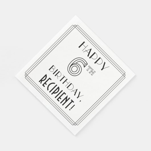 ZESDE MAANDAG, Art Deco Style, aangepaste naam Servet (Hoek)