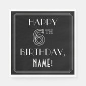 ZESDE MAANDAG, Art Deco Style, aangepaste naam Servet (Voorkant)