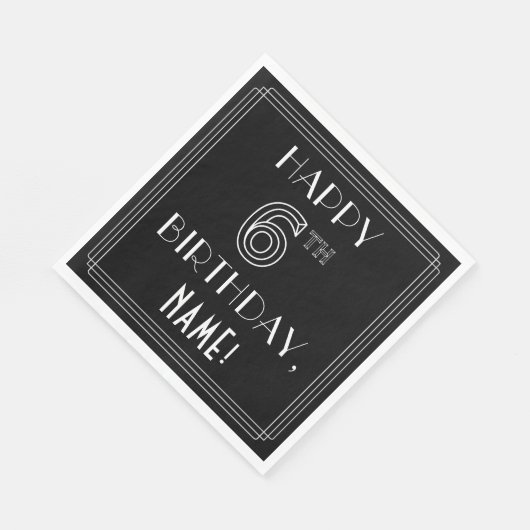 ZESDE MAANDAG, Art Deco Style, aangepaste naam Servet (Hoek)