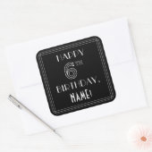 ZESDE MAANDAG, Art Deco Style, aangepaste naam Vierkante Sticker (Envelop)