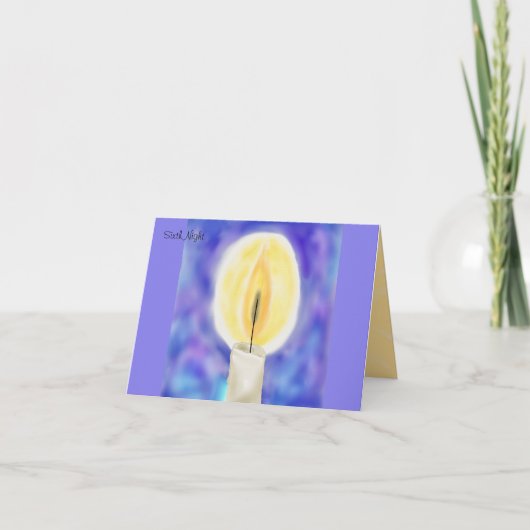 Zesde nacht Chanoeka Kaart (Voorkant)