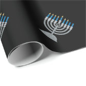Zesde nacht van Hanukkah Glitter Wrapping Paper Cadeaupapier (Rol Hoek)